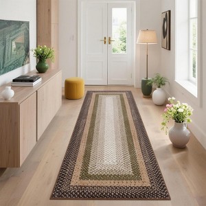 Machine Washable Area Rug - Non-Slip Stain Resistant Low Pile Carpet Modern Braided Farmhouse Rug for Living Room Bedroom Dining Room Office - 1 of 4