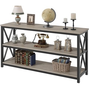 Long Console Table, 3-Tier Entryway Table with Storage Shelves, Rectangular Sofa Table for Entryway, Industrial Entry Table for Entrance - 1 of 4