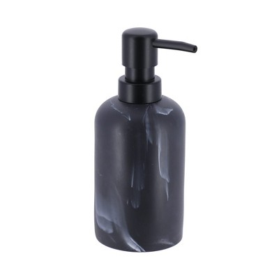 Evideco French Home Goods Marble Resin Soap Dispenser with Black Pump