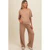 Pinkblush Taupe Textured Knit Oversized Tee And Pants Maternity Set - 2 of 4