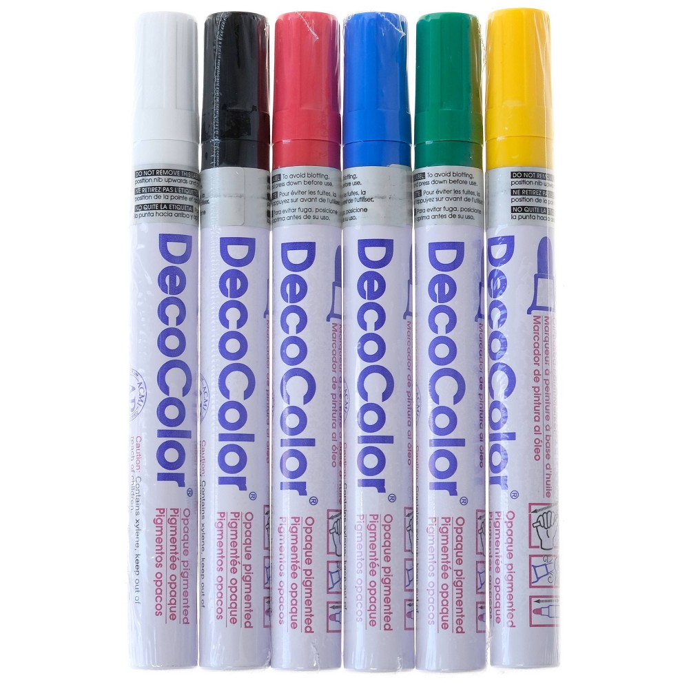 Photos - Felt Tip Pen Paint Marker Set 6ct Marvy Uchida Decocolor Broad Point