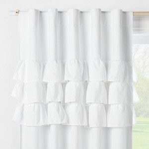 Ruffle Blackout Kids' Curtain Panel - Pillowfort™ - 1 of 4