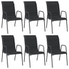 vidaXL Patio Chairs 6 pcs Steel and Textilene Black - 2 of 4