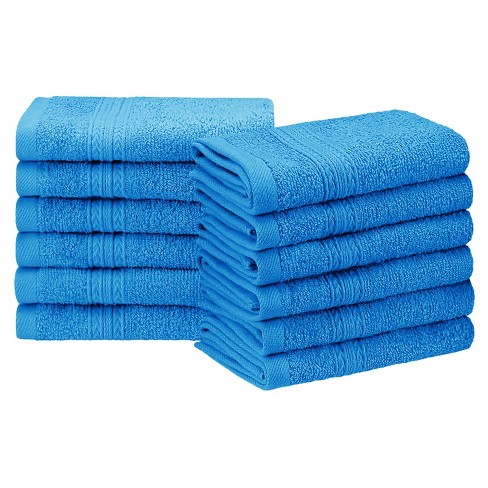 Set of 8 New ecoexistence Soft Organic Wash Towels Blue White Khaki