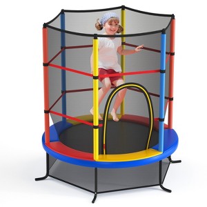 Infans 55" Kids Trampoline Bouncing Jumping Mat Recreational Trampoline W/Enclosure Net - 1 of 4