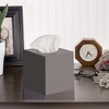 Dwellza Home Square Set of 2 Plastic Decorative Facial Tissue Box Cover Fits Any Vanity Countertop, Bedroom Dresser, Office Desk or Bathroom Decor - 2 of 4