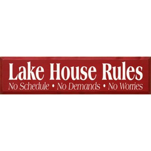 Slickblue Lake Life Wall Decor – Rustic Lake House Rules Wood Sign – Cottage Vibe Wall Accent 9x36, 10 Color Options - 1 of 3