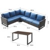 Buenhomino Patio Furniture Set 4 Piece, Wicker Rattan Sofa Couch with Thick Cushion and Coffee Table, L Shape All Weather Outdoor Conversation Set - 3 of 4