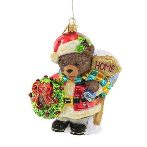 Huras 6.0 Inch Santa Bear With Wreath Tree Ornament , Ornament Christmas Home Love (1PC) - 1 of 3