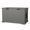 Merry PTH1031722510 Pet Cat Washroom Bench with Removable Partition Wall, Gray + Merry Products Decorative Pet Cage w/ Protection Box End Table, Black - 2 of 4