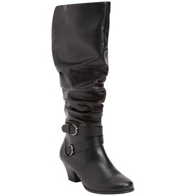 Comfortview Women's Wide Width The Cleo Wide Calf Boot, 7 1/2 M - Black ...