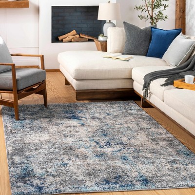 Hauteloom Findochty Blue&Gray Abstract Area Rug