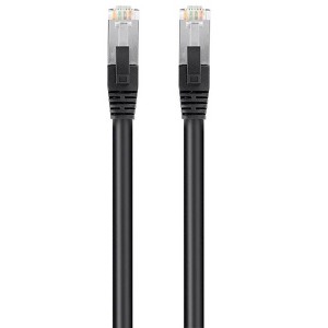 Monoprice Cat6 PoE Ethernet Patch Cable - 3 Feet - Black, 600V, Shielded RJ45, Solid, 550MHz, STP (U/FTP), 24AWG - 1 of 4