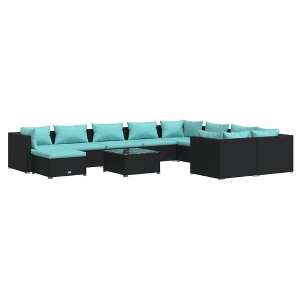 vidaXL Garden Lounge Set Black - 1 of 4