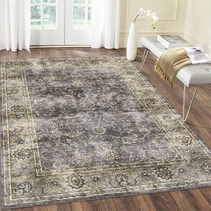 Vintage Floral Distressed Washable Rug, Non-Slip, Non-Shedding Large Indoor Low Pile Carpet Floor Cover for Living Room, Bedroom - 1 of 4