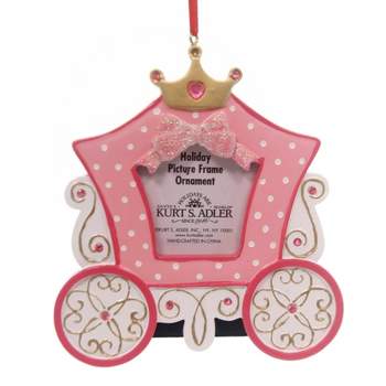 Personalized Ornament 4.75 In Princess Carriage Photo Frame Pink Royal Tree Ornaments