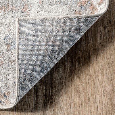 Aaliyah Blue Abstract 8' x 10' Washable Area Rug