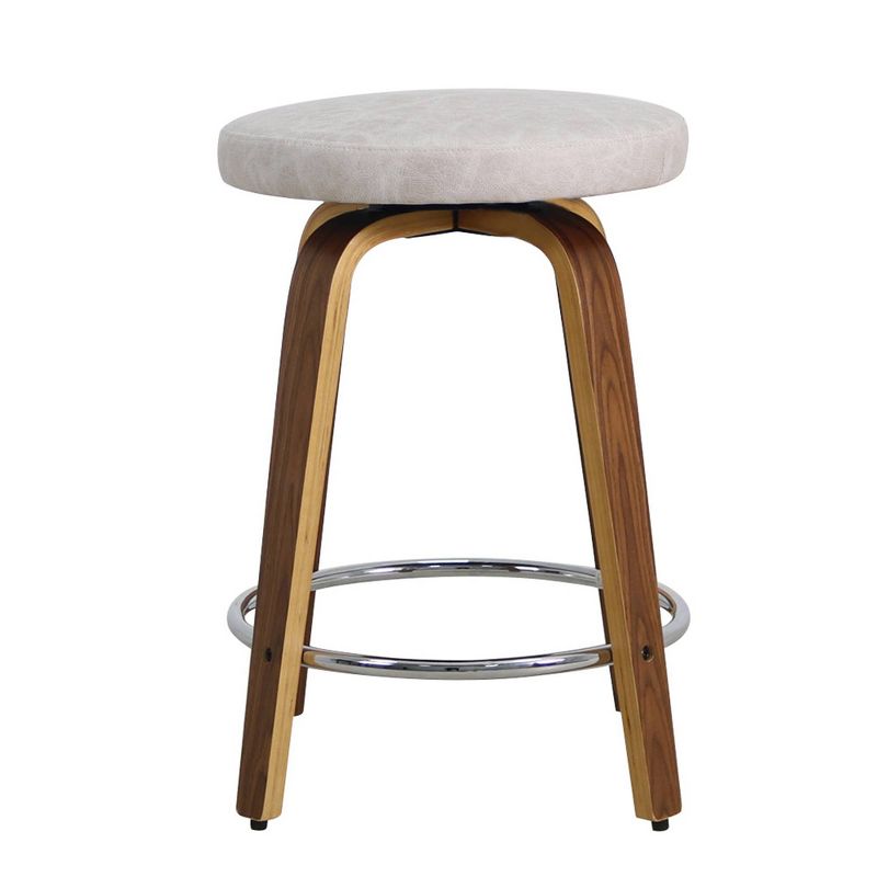 Round Counter Stool with Swivel Seat - WOVENBYRD, 3 of 11