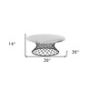 HomeRoots 36" White And Black Genuine Marble And Metal Round Coffee Table - 3 of 4