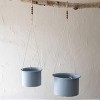 Set of 2 Hanging Planters Blue Metal, Wood & Cotton - Foreside Home & Garden - 2 of 4