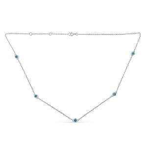 Haus of Brilliance Sterling Silver 1/2 Treated Blue Diamond By Yard Necklace - 1 of 4