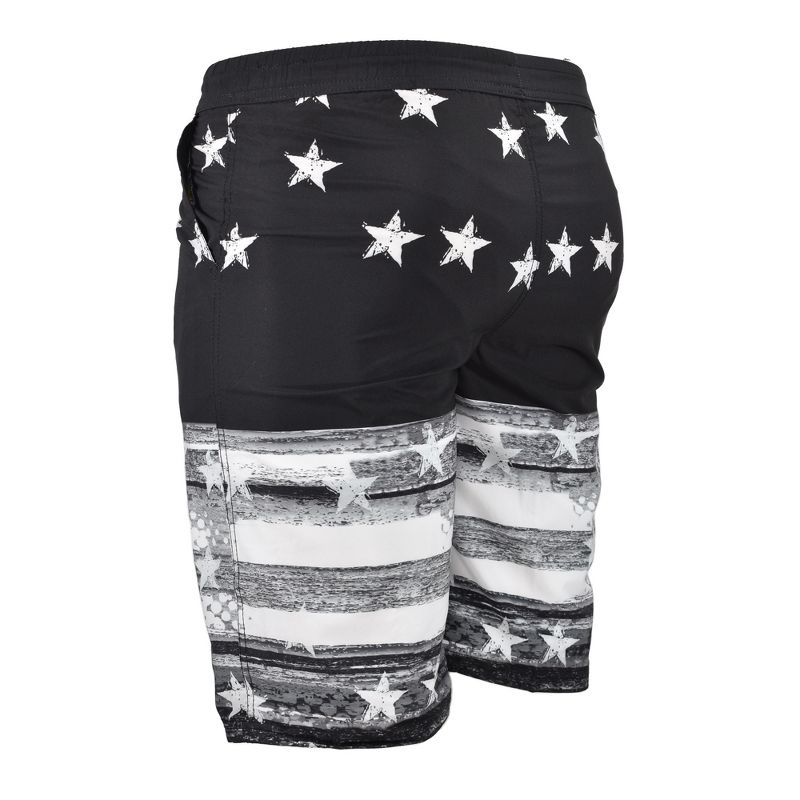 Banana Boat UPF50+ Men's Stars and Stripes Bathing Suit 4-Way Stretch | Black or Navy, 2 of 4