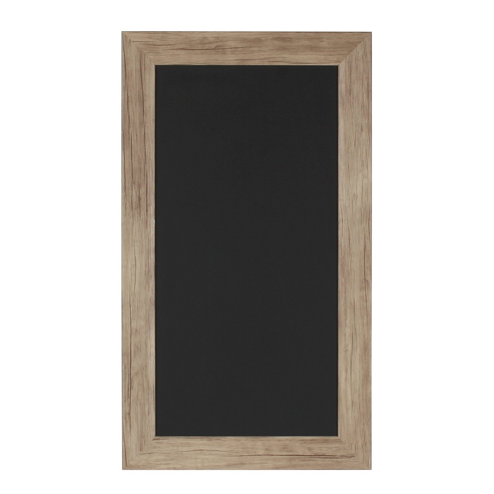 Photos - Dry Erase Board / Flipchart 23.25" x 13.25" Beatrice Framed Magnetic Chalkboard Rustic Brown - DesignO