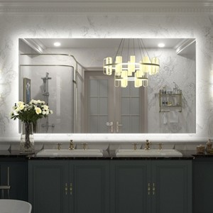 Apmir Super Bright 192 LEDs/m Back LED Lighted Anti-Fog Tempered Glass Bathroom/Vanity Mirror with ETL & 3-Year Warranty - 1 of 4