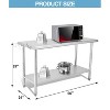 60X24x35 Inch Stainless Steel Work Table with Double Shelf, Heavy Duty Prep Station for Kitchen Restaurant or Garage Storage - 2 of 4