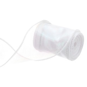 Unique Bargains Gift Wrapping Wide Sheer Wired Pastel Shimmer Iridescent Chiffon Ribbons 1 Pc - 1 of 4