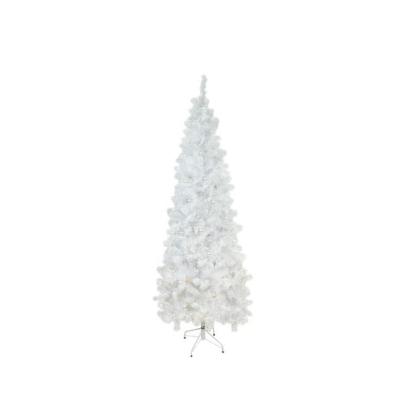 Northlight 6.5' Pre-Lit Pencil White Winston Pine Artificial Christmas Tree - Clear Lights, 1 of 3