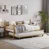 Twin Daybed with Trundle Bed, Heavy Duty Metal Sofa Bed Frame with Pull Out Trundle, Sturdy Steel Slats, Headboard Modern Bed - 3 of 4