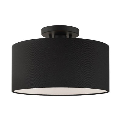 Livex Lighting Bainbridge 1 - Light Semi-Flush Mount in  Black