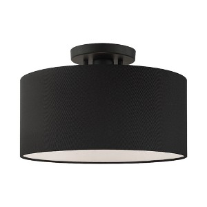 Livex Lighting Bainbridge 1 - Light Semi-Flush Mount in  Black - 1 of 2