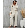 WhizMax Women Two Piece Casual Outfits Y2K Loungewear Pleated Wide Leg Pants Long Sleeve Button Down Shirt Streetwear Set - 4 of 4