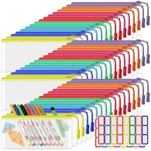 Generic 48 Pack Mesh Zipper pencil case , Clear Pencil Pouch Bulk, Travel Storage - 1 of 4