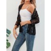 Women's Lace Cardigan Shrug Tops 3/4 Sleeve Open Front Summer Beach Cover Up - 2 of 4