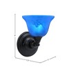 Toltec Lighting Any 1 - Light Sconce in  Matte Black with 7" Blue Italian Shade - 2 of 2