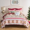 Greenland Home Fashions Fair Isle Snow Quilt Set – 3-Piece, Nordic Holiday Design - 2 of 4