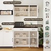 71" Pantry Cabinet with Charging Station, Kitchen Storage Cabinet with Microwave Stand, 8-Zone Organization for Dining, Kitchen, Living Room - 3 of 4