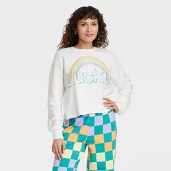 Women's Lucky Rainbow Graphic Sweatshirt - White