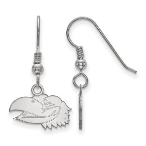 Black Bow Jewelry Sterling Silver Kansas Jayhawks NCAA Dangle Earrings - 1 of 3
