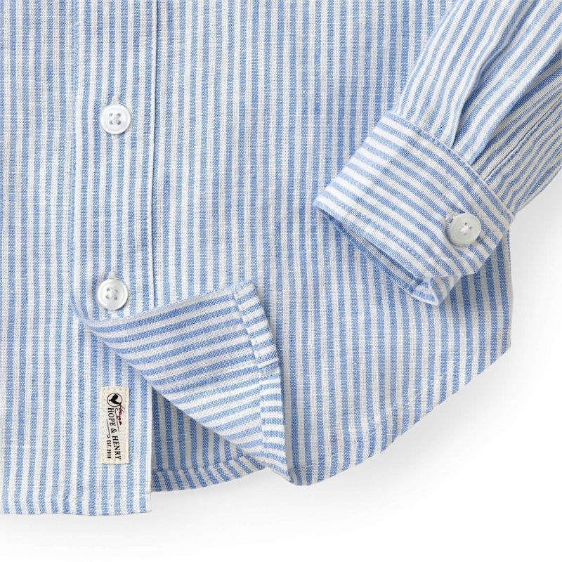 Hope & Henry Boys' Linen Button Down Shirt, Infant, 4 of 7