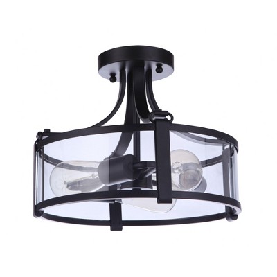 Craftmade Lighting Elliot 3 - Light Semi-Flush Mount in  Flat Black