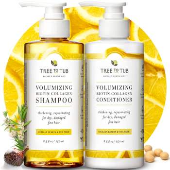 Tree To Tub Hair Thickening Shampoo and Conditioner for Fine Hair & Sensitive Scalp Sulfate Free Hair Strengthening Biotin Shampoo and Conditioner Set