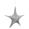 Northlight Tinsel Foldable Glitter Christmas Star Outdoor Decoration - 30" - Silver - 3 of 4