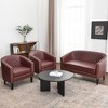 KINWELL 50"W Tufted Faux Leather Upholstered Small Loveseat Sofa - 4 of 4
