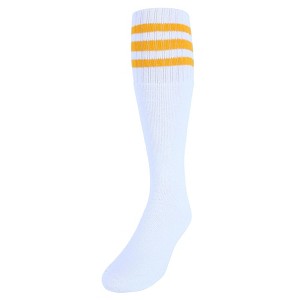 CTM Striped Top Ribbed Tube Socks (4 Pair Pack) - 1 of 4