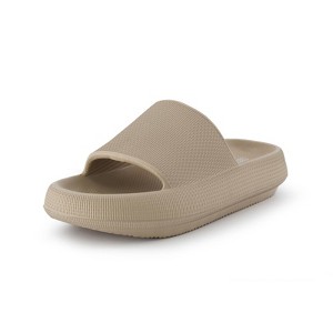 CUSHIONAIRE Feather Slides – Comfortable Cloud Cushion House Slippers for Women, Indoor Outdoor EVA Foam Foot Spa Shower Shoes, Non-Slip Arch Support - 1 of 4