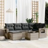 vidaXL 7 Piece Patio Sofa Set with Cushions Gray Poly Rattan - Without Table - 2 of 4